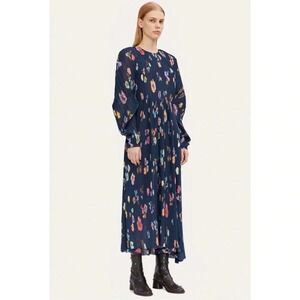 NWT STINE GOYA Luella Dress Flower Live at Night Size Small Color Blue